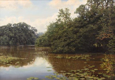 Lot 459 - David Smith (b.1949) 'Lake near South Weald,...