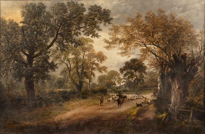 Lot 423 - David Payne (c.1843/44-1891) Driving the flock,...