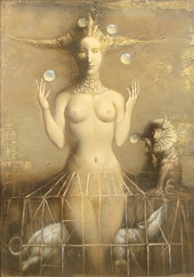 Lot 419 - Armen Gasparian (b.1966) Juggling nude, signed,...