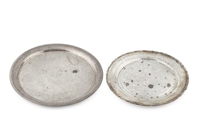 Lot 817 - An Egyptian silver circular tray, engraved...