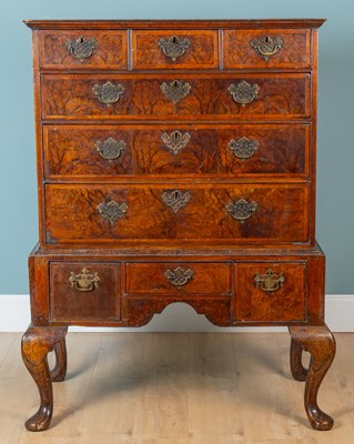 Lot 72 - An 18th century walnut chest on stand