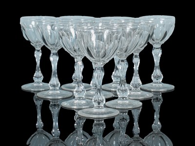 Lot 319 - A set of ten 19th century Champagne glasses