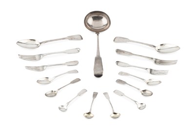 Lot 853 - A service of 19th century silver fiddle...