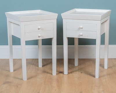Lot 125 - A pair of tray bedside tables