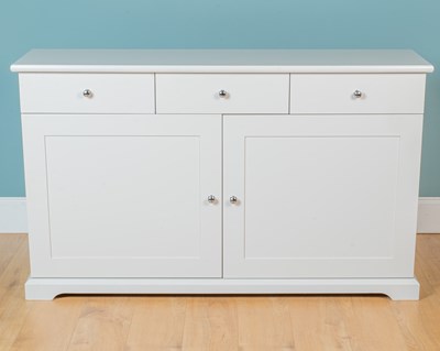 Lot 224 - White painted side cabinet by Heartwood Furniture