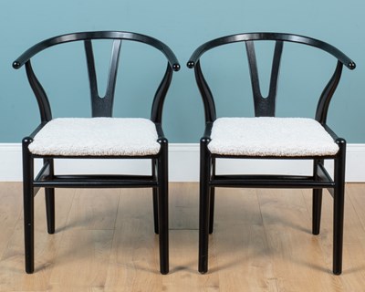 Lot 144 - A set of three Wishbone-style armchairs