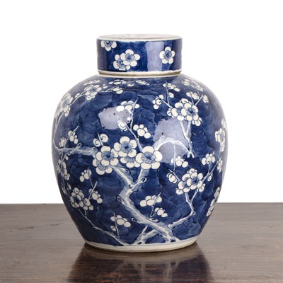 Lot 2 - Large ginger jar and cover Chinese, 19th...