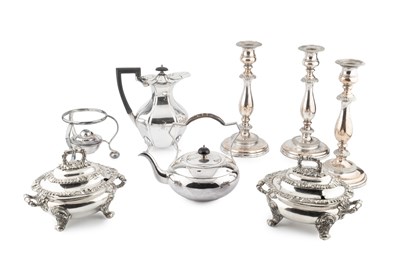 Lot 861 - A collection of silver plate, comprising a...