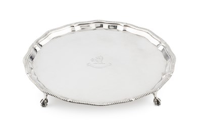 Lot 862 - A George V silver salver, with shaped and...