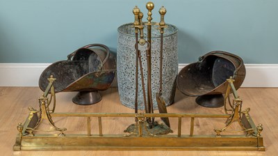 Lot 284 - A collection of fireside implements