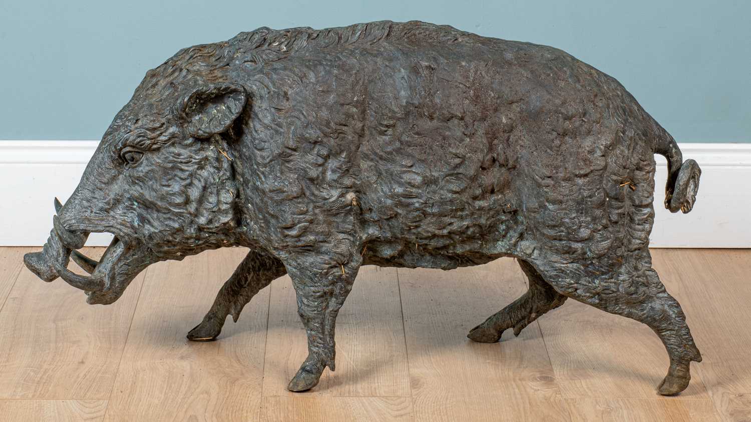 Lot 1060 - A bronze sculpture of a boar