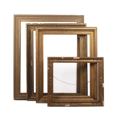 Lot 578 - A 19th century gilt gesso frame, with egg and...