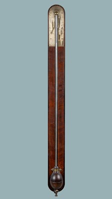 Lot 481 - A George III mahogany stick barometer