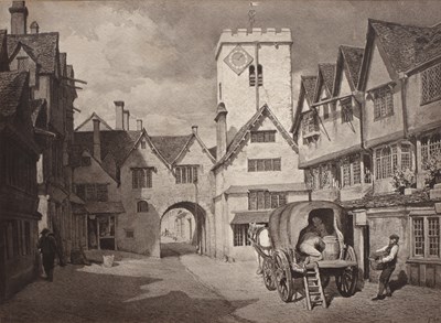 Lot 8 - A monochrome print: 'Bocardo, or North Gate...