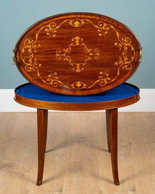 Lot 332A - An Edwardian drinks tray on a stand