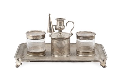 Lot 832 - A late Victorian silver inkstand, on...