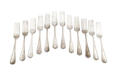 Lot 834 - A set of twelve mid-Victorian silver table...