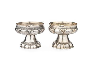 Lot 838 - A pair of early 20th century silver pedestal...