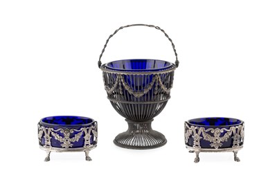 Lot 844 - A pair of mid-19th century French silver oval...