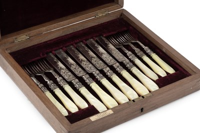 Lot 846 - A set of six Victorian silver dessert knives...