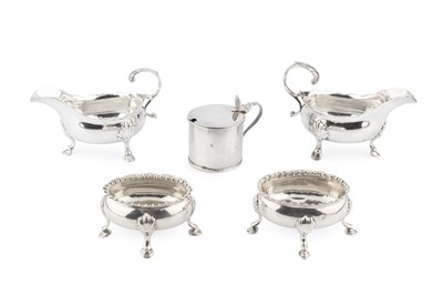 Lot 871 - A pair of George III silver oval salts, with...