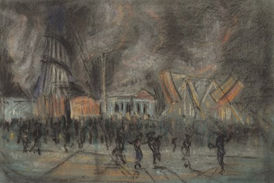 Lot 471 - Cyril Power (1872 - 1951) Funfair c.1940,...