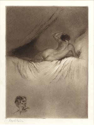 Lot 56 - Edgar Chahine (1874-1947) A nude reclining on...