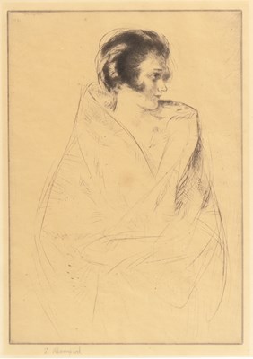 Lot 54 - Edmund Blampied (1886-1966) Portrait of a lady,...
