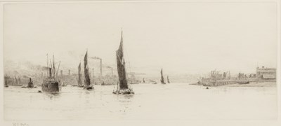 Lot 58 - William Lionel Wyllie (1851-1931) River with...