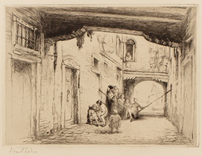 Lot 70 - Edgar Chahine (1874-1947) Street scene with...