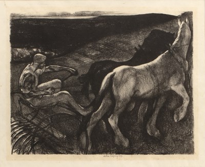 Lot 59 - John Copley (1875-1950) 'The Horse Rake',...