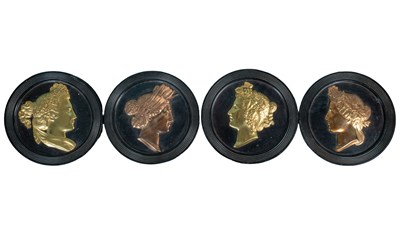 Lot 343 - A set of four mid-19th century plaques depicting the four seasons