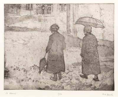 Lot 74 - Hubert Andrew Freeth (1912-1986) 'To Church',...