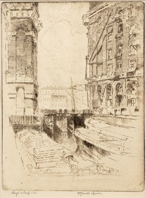 Lot 77 - Jo Pennell (1857-1926) 'Hays Wharf', pencil...