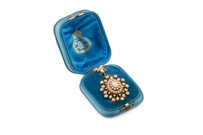 Lot 23 - A 19th century coral and half pearl cluster...