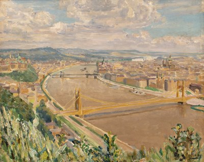 Lot 352 - Louis Le Breton (1909-1957) 'Budapest vue du...