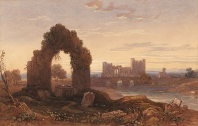 Lot 473 - George Barrett II (1767-1842) River landscape...