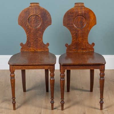 Lot 474A - A pair of hall chairs