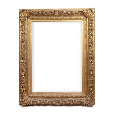 Lot 570 - A 19th century gilt gesso frame, the borders...