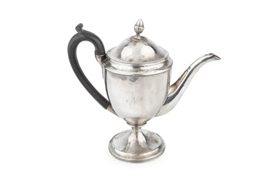 Lot 883 - A George III silver small coffee pot, with urn...
