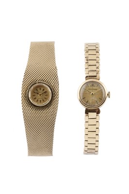 Lot 300 - A lady's 9ct gold bracelet watch by...