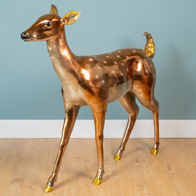 Lot 1092 - A gilt deer