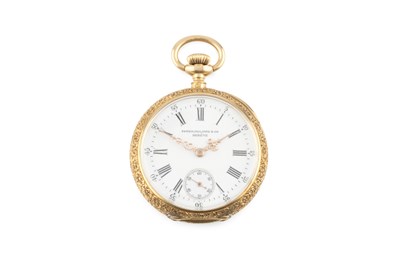 Lot 341 - An enamel and diamond set open face fob watch...