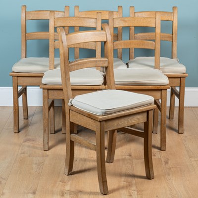 Lot 166 - Set of 6 oak dining chairs