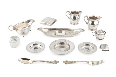 Lot 893 - A collection of silver, to include three small...