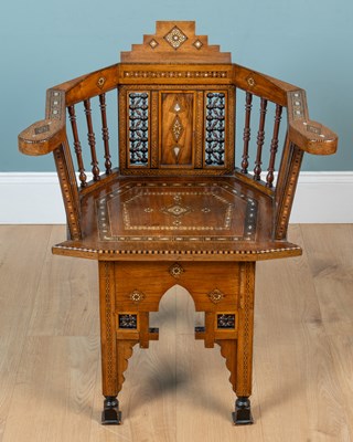 Lot 36 - A Syrian tub armchair