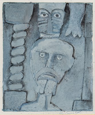Lot 32 - Peter Eugene Ball (b.1943) Two Heads textured...