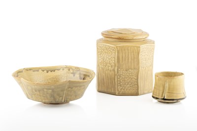 Lot 435 - Gary Standige (1946-2016) Golden Celadon jar...