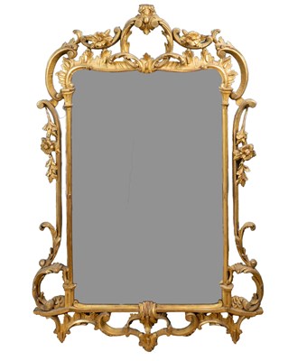 Lot 382 - A George III-style gilt-framed wall mirror or pier glass