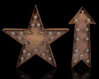 Lot 102 - A light-up wrought iron star and an arrow
